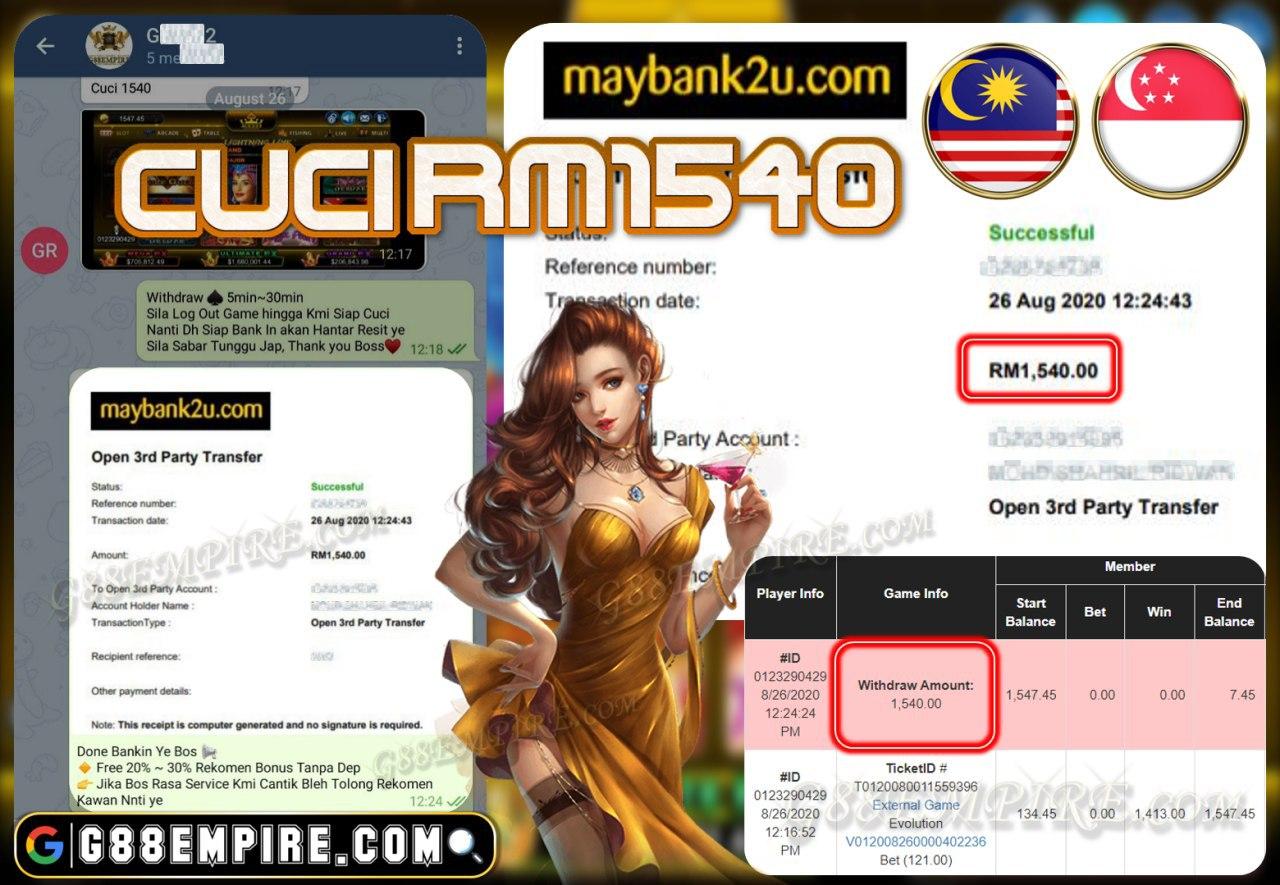 MEMBER MAIN LIVE CASINO CUCI RM1540!!!