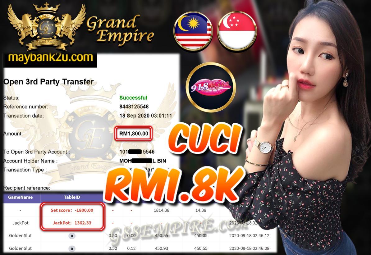 MEMBER MAIN GOLDSLUT DPT JACKPOT CUCI RM1,800!!!