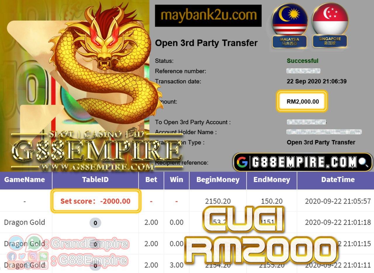 MAIN DRAGON GOLD DPT CUCI RM2,000 !!