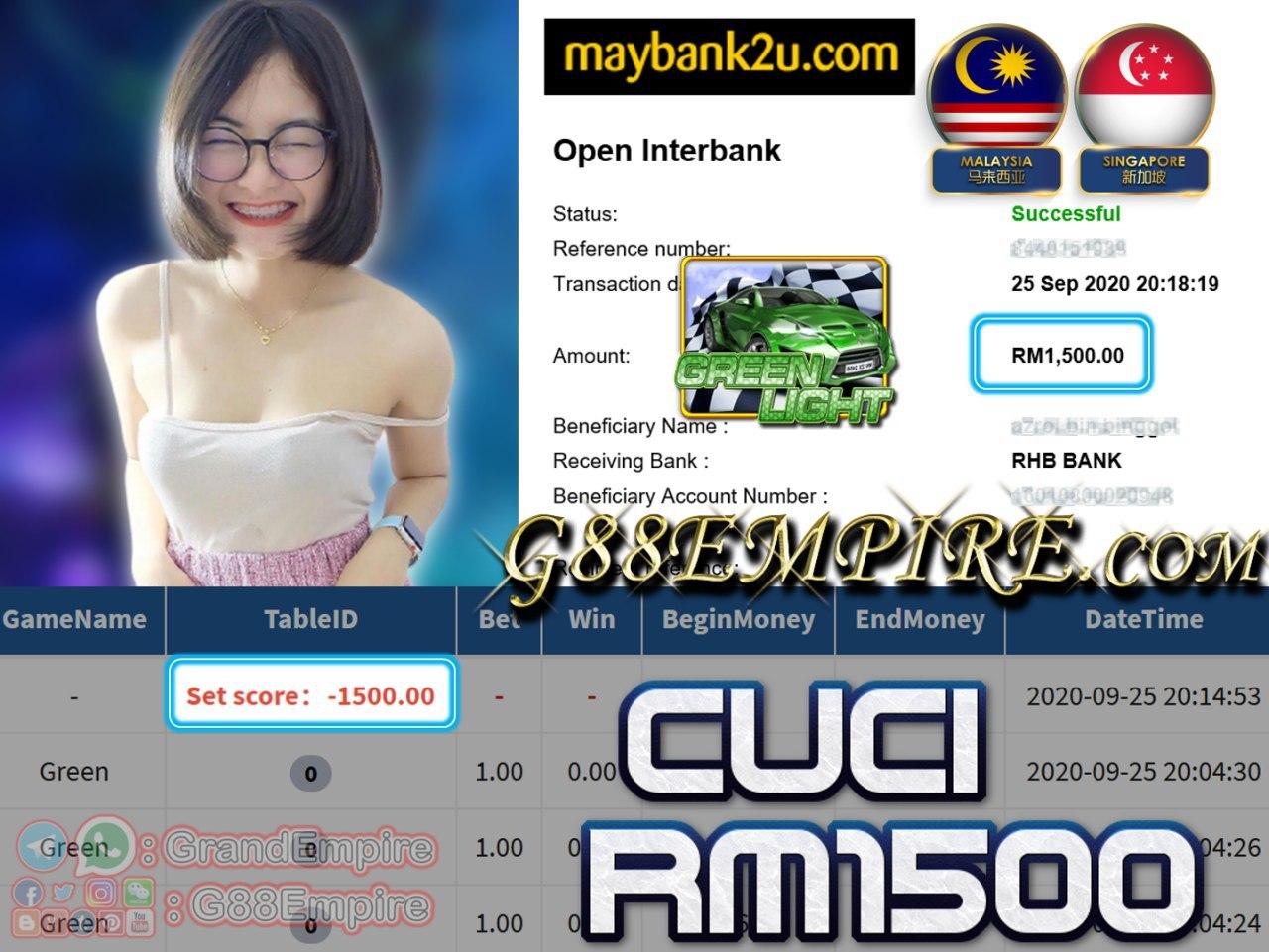 MEMBER MAIN GREEN CUCI RM1500!!!