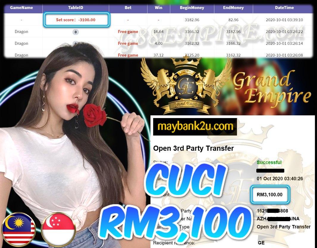 MEMBER MAIN DRAGON CUCI RM3,100!!!