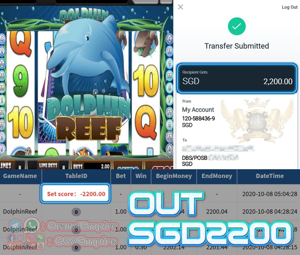 MEMBER MAIN DOLPHINREEF OUT SGD2200!!!
