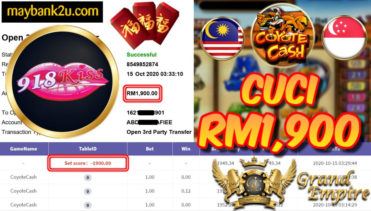 MEMBER MAIN COYOTECASH CUCI RM1,900!!!