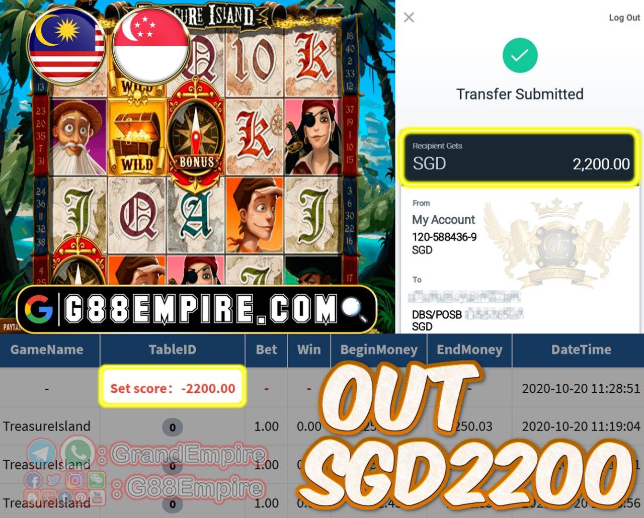 MEMBER MAIN TREASURELSLAND OUT SGD2200 !!!