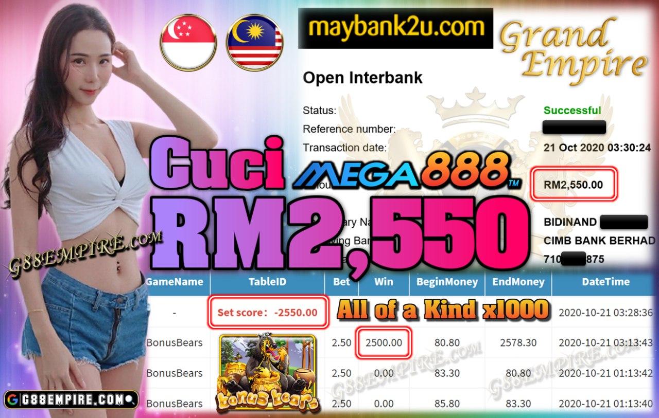 MEMBER MAIN BONUS BEAR DPT CUCI RM2,550 !!