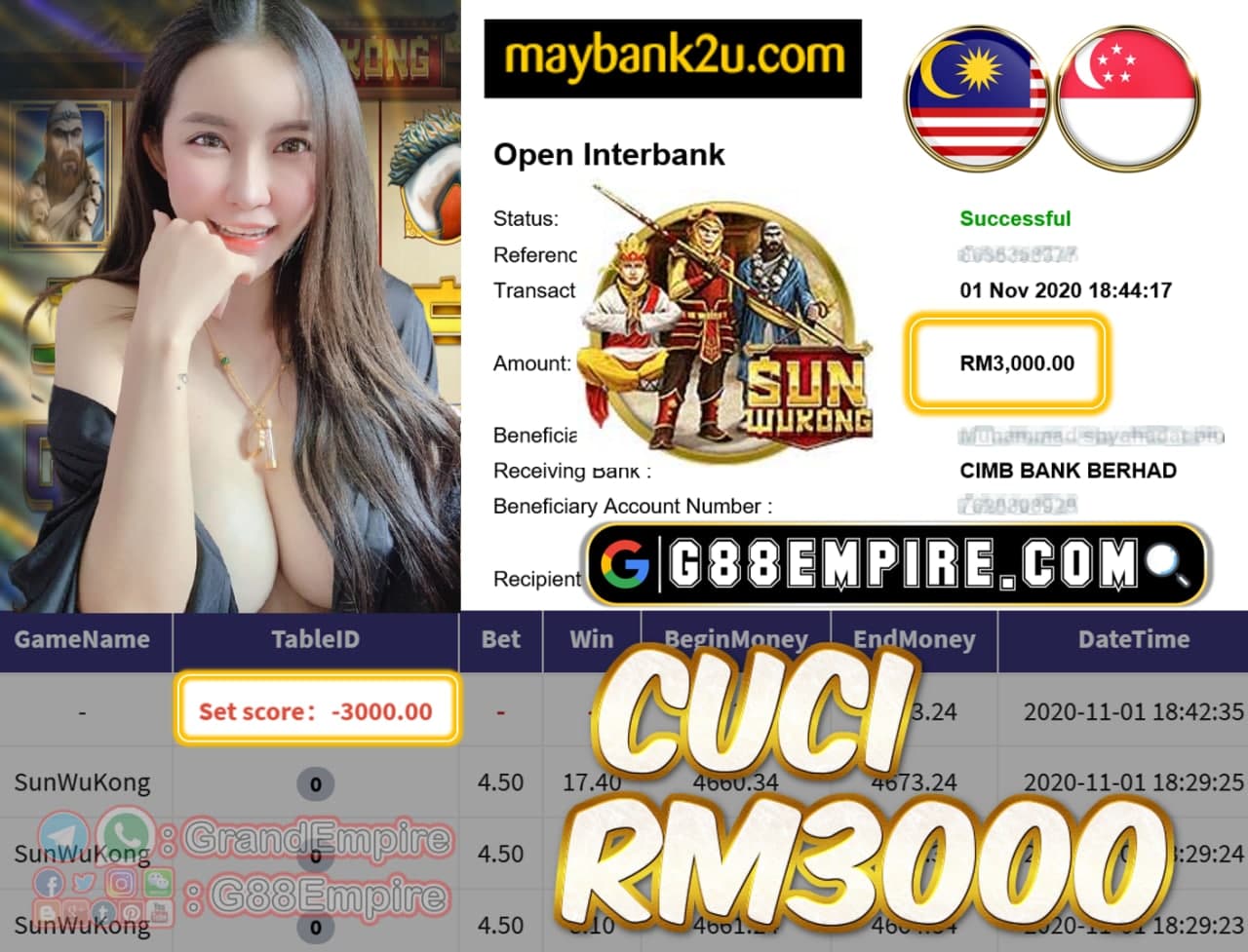 MEMBER MAIN SUNWUKONG CUCI RM3000!!!