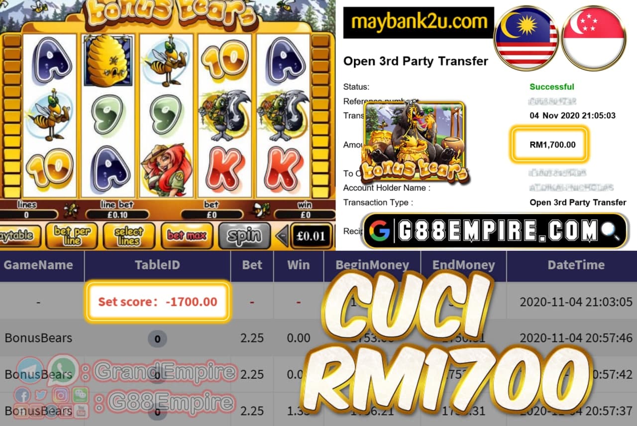 MEMBER MAIN BONUSBEARS CUCI RM1700!!!