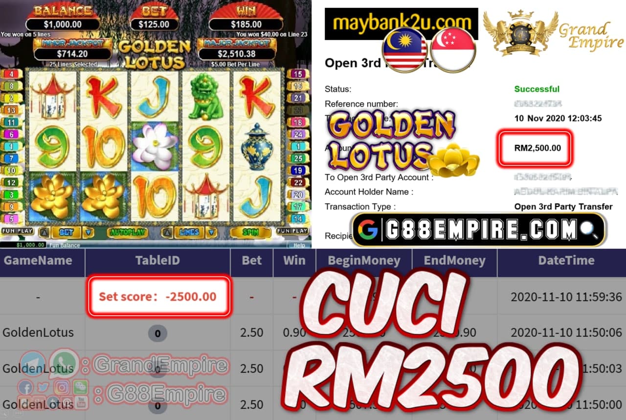 MEMBER MAIN GOLDENLOTUS CUCI RM2500!!!