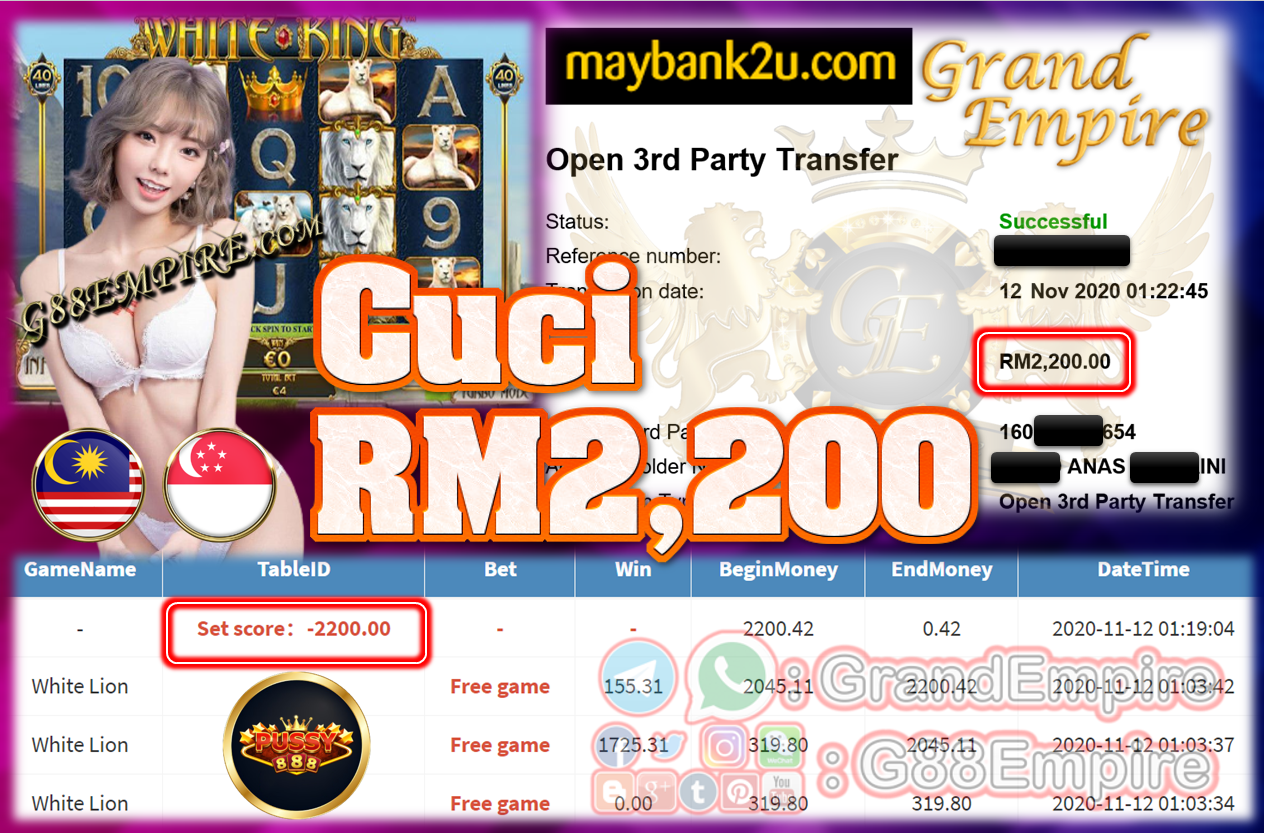 MEMBER MAIN WHITE LION CUCI RM2,200!!!