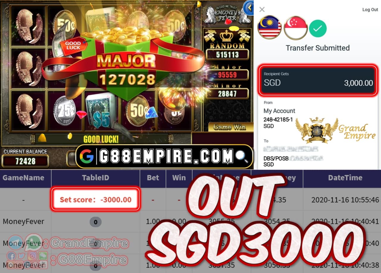 MEMBER MAIN MONEYFEVER OUT SGD3000!!!