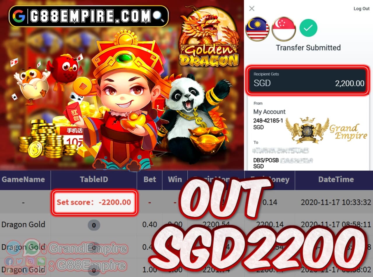 MEMBER MAIN DRAGONGOLD OUT SGD2200!!!