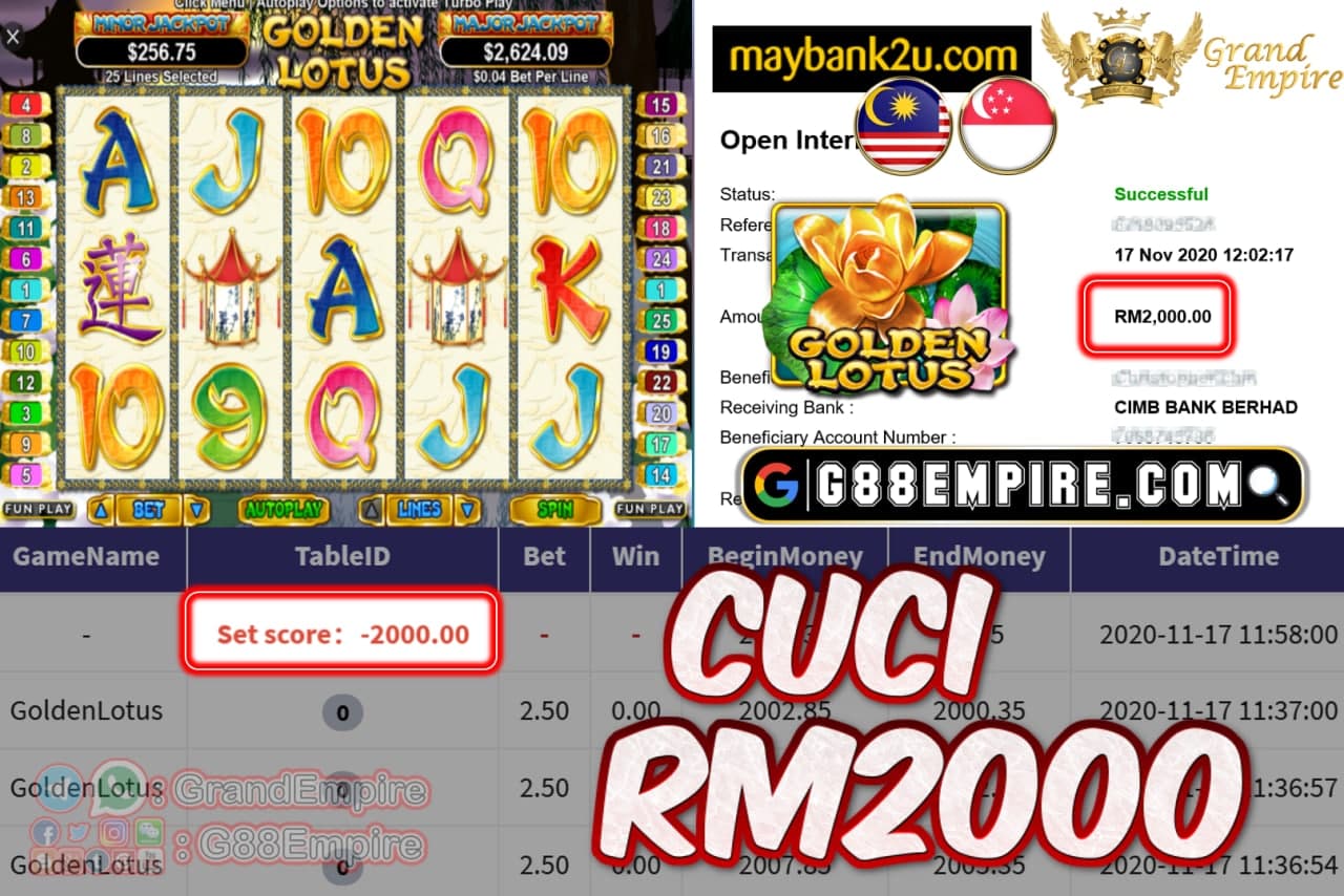 MEMBER MAIN GOLDENLOTUS CUCI RM2000!!!