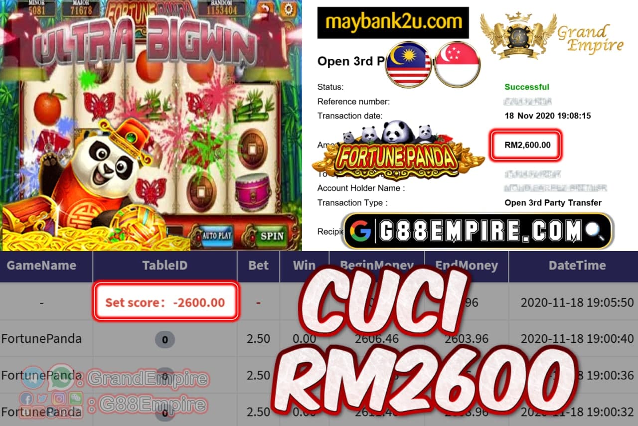 MEMBER MAIN FORTUNEPANDA CUCI RM2600!!!