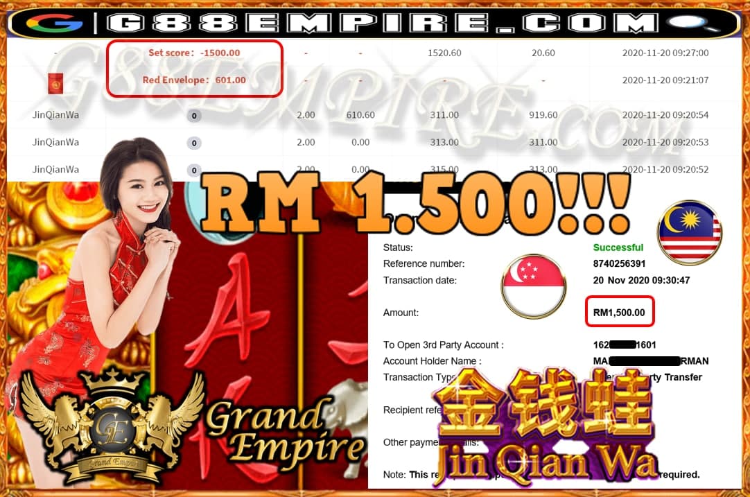 MEMBER MAIN JINQIANWA DAPAT CUCI RM 1.500!!!