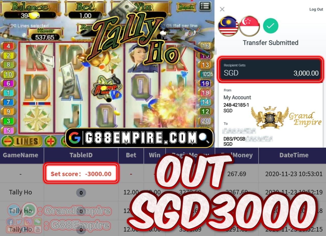 MEMBER MAIN TALLYHO OUT SGD3000!!!