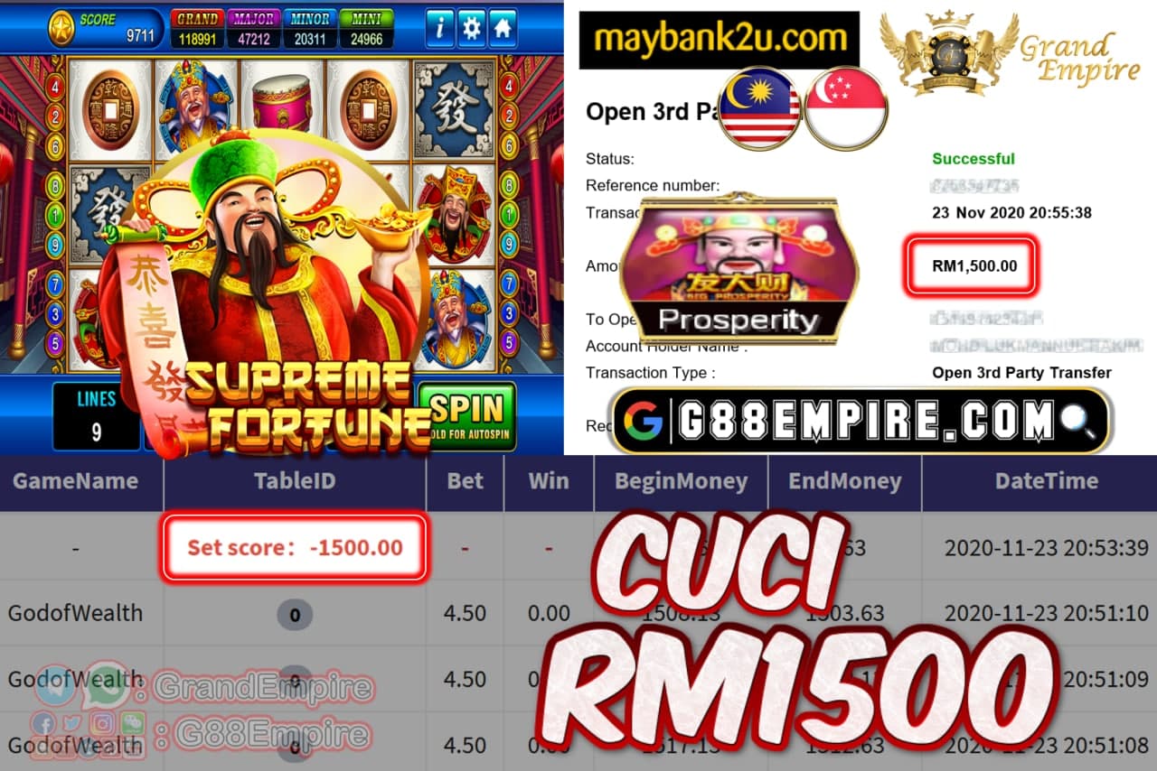 MEMBER MAIN GODOF WEALTH CUCI RM1500!!!