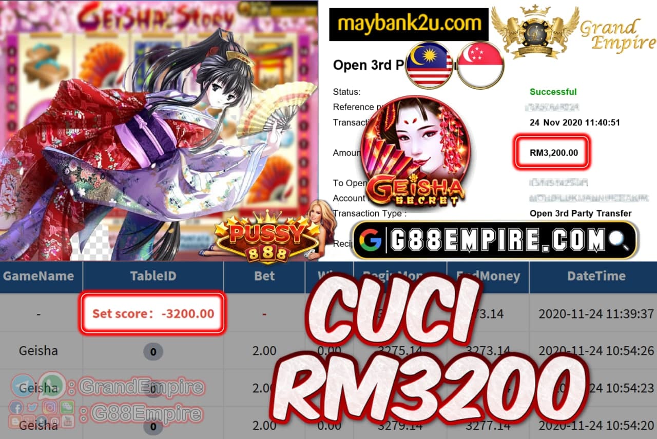 MEMBER MAIN GEISHA CUCI RM3200!!!