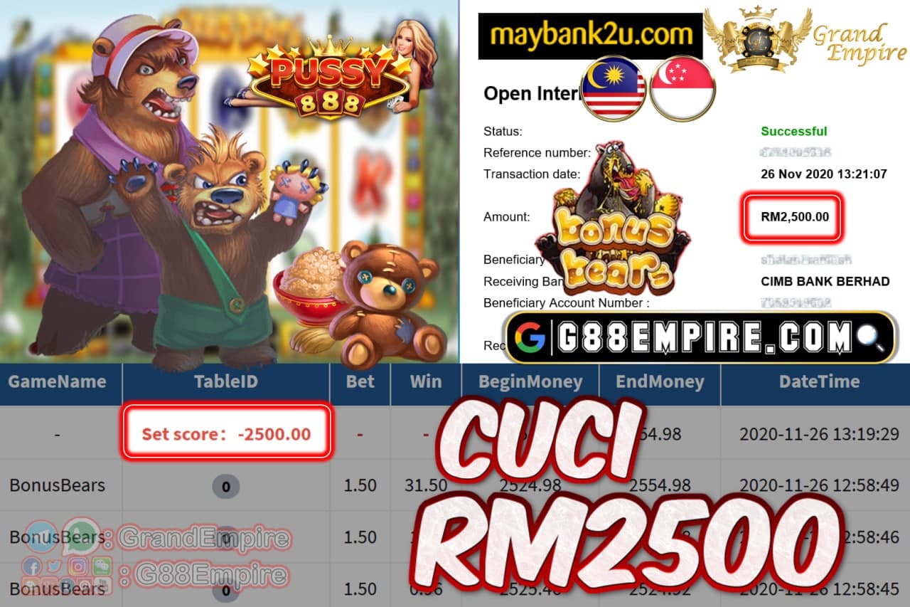 MEMBER MAIN BONUS BEARS CUCI RM2500!!!