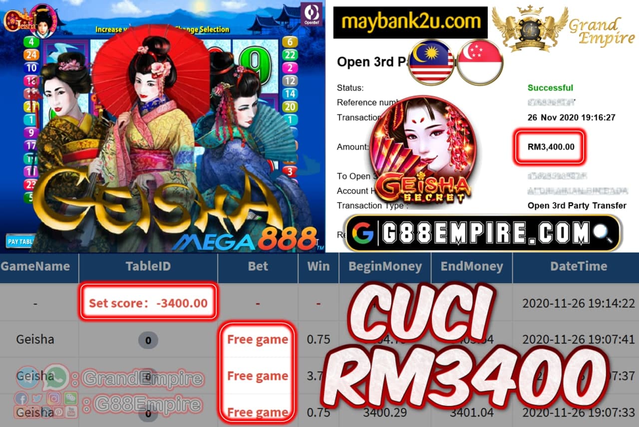 MEMBER MAIN GEISHA CUCI RM3400!!!