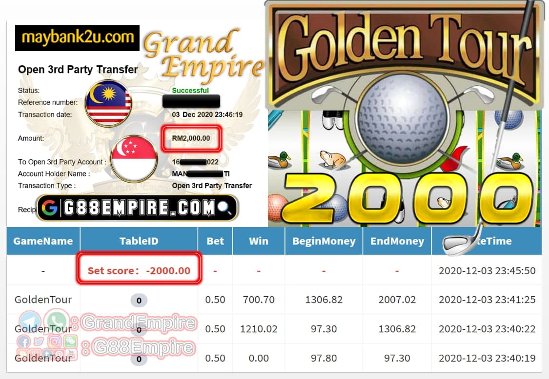 MEMBER MAIN GOLDEN TOUR DPT CUCI RM2,000 !!!