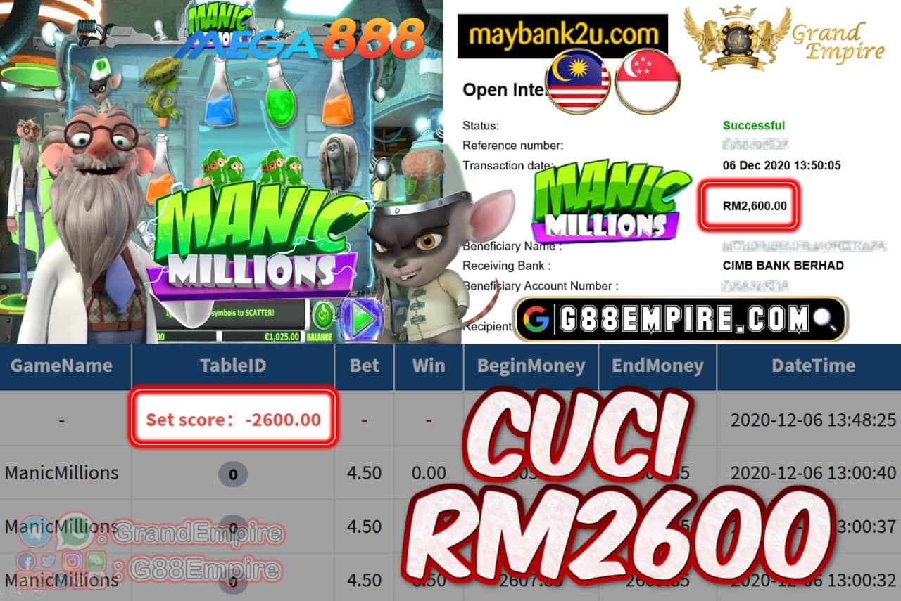 MEMBER MAIN MANICMILLIONS CUCI RM2600!!!