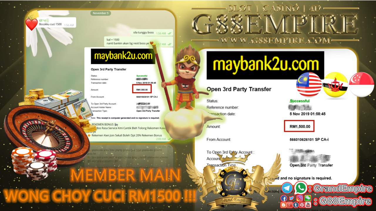 MEMBER MAIN WONG CHOY DLAM 9!8KISS MINTA CUCI RM1,500 !!