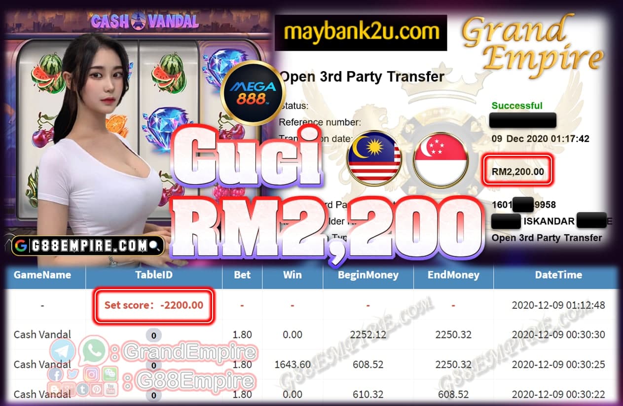 MEMBER MAIN CASH VANDAL DPT CUCI RM2,200 !!