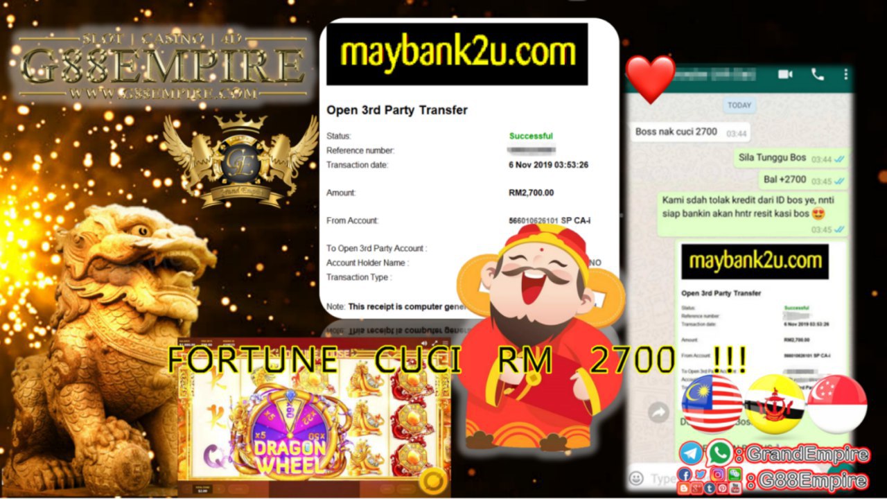 MEMBER MAIN FORTUEN MINTA CUCI RM2,700 !!