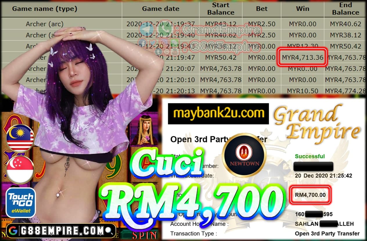 MEMBER MAIN ARCHER FREE SPIN DPT CUCI RM4,700 !!