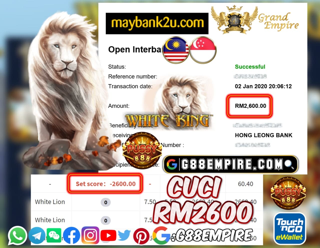 MEMBER MAIN WHITELION CUCI RM2600!!!