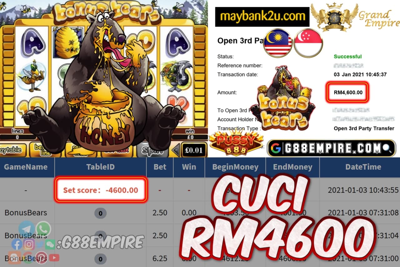 MEMBER MAIN BONUSBEARS CUCI RM4600!!!