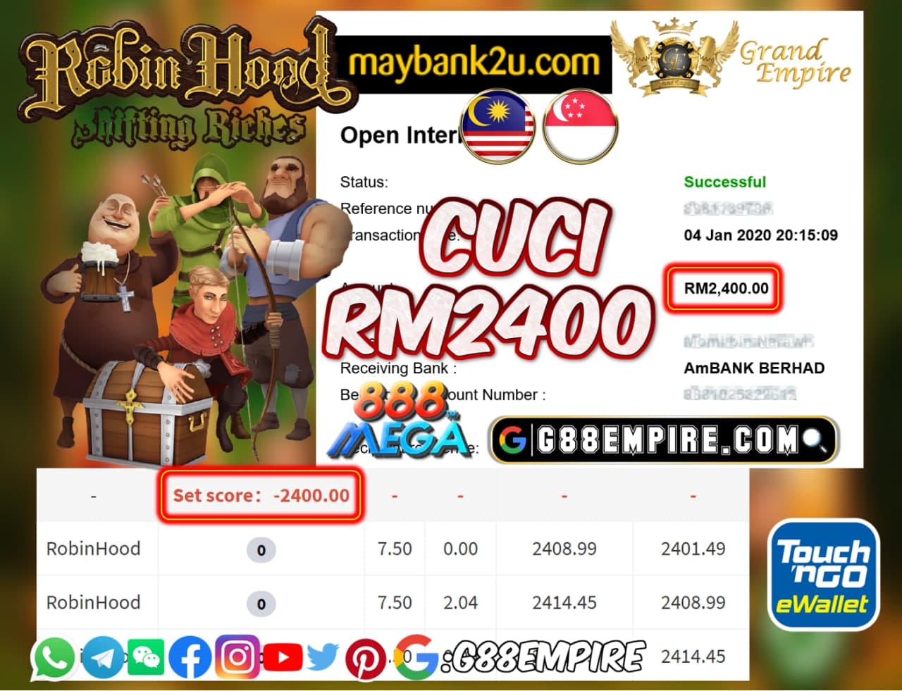 MEMBER MAIN ROBINHOOD CUCI RM2400!!!