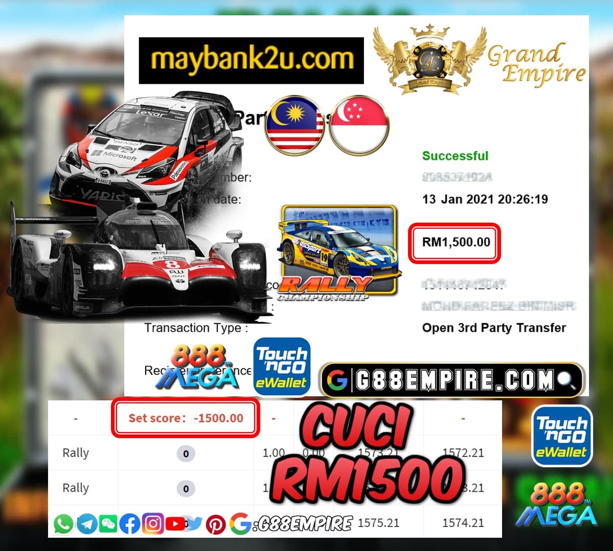 MEMBER MAIN RALLY CUCI RM1500!!!