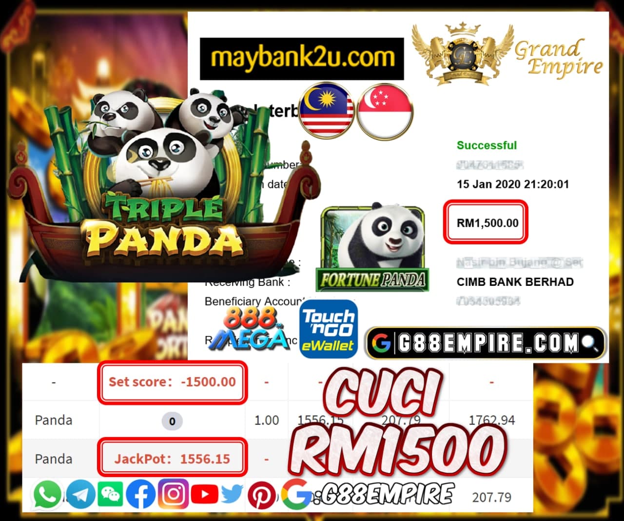 MEMBER MAIN PANDA CUCI RM1500!!!