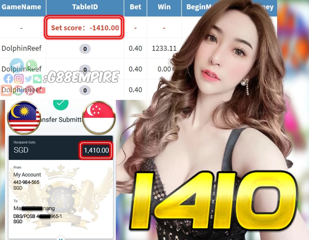MEMBER PLAY DOLPHINREEF CASH  OUT SGD 1.410!!!