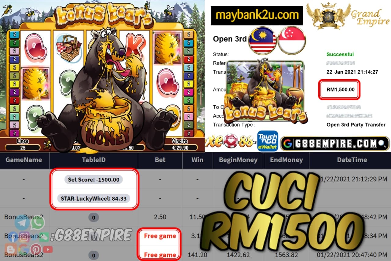 MEMBER MAIN BONUSBEARS CUCI RM1500!!!