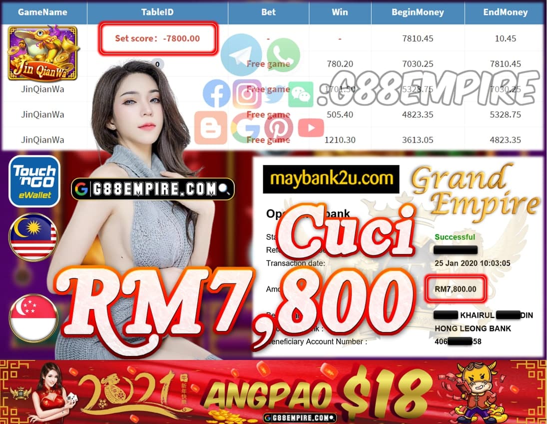 MEMBER MAIN JINQIANWA CUCI RM7,800 !!!