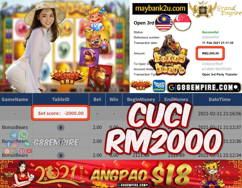 MEMBER MAIN BONUSBEARS CUCI RM2000!!!