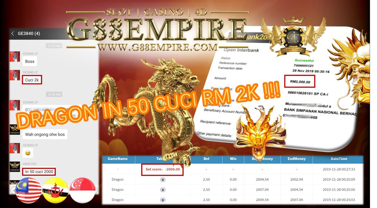 MEMBER MAIN DRAGON MINTA CUCI RM2,000 !!