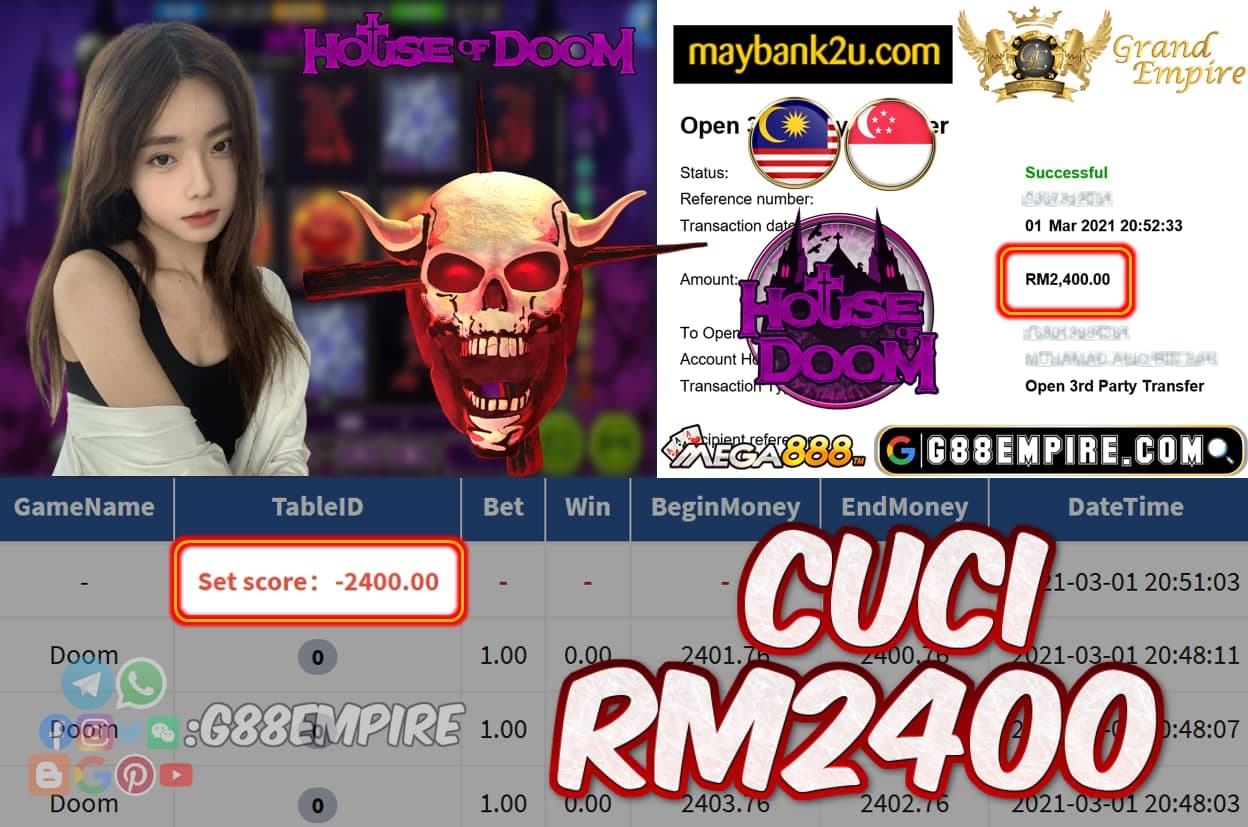 MEGA888 - DOOM SLOT CUCI RM2400!!!