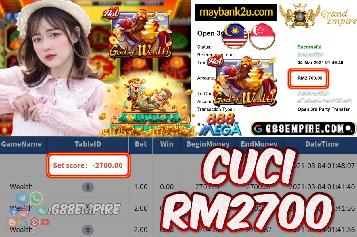 MEGA888 - WEALTH CUCI RM2700 !!!