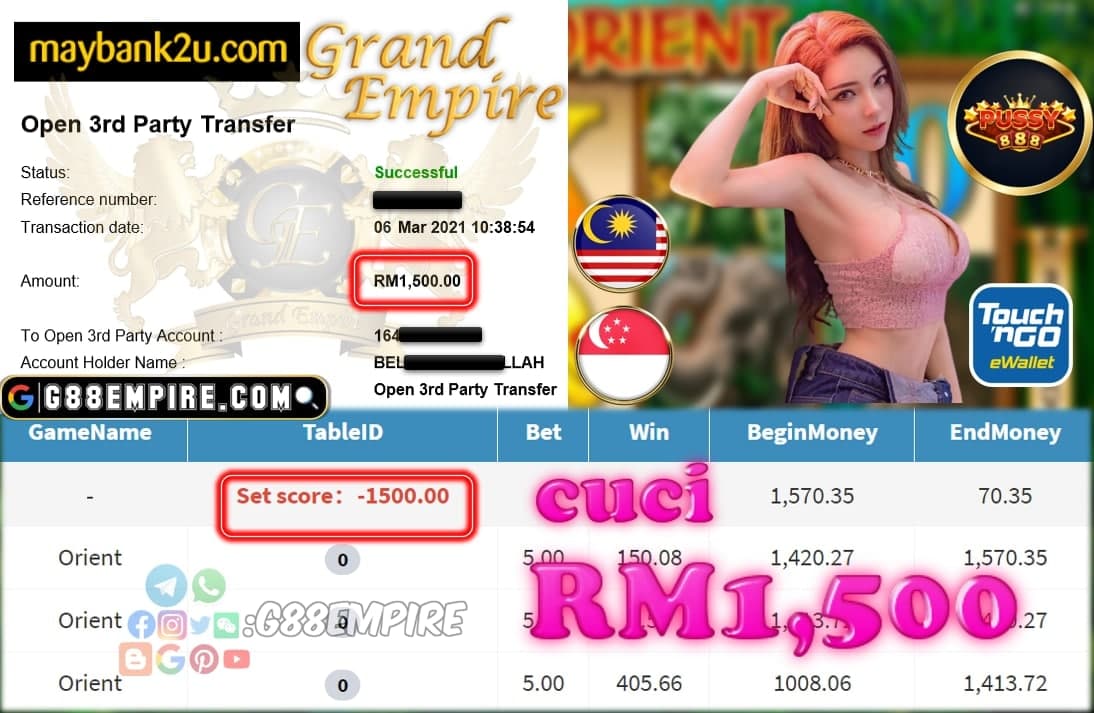 PUSSY888-ORIENT CUCI RM1,500!!