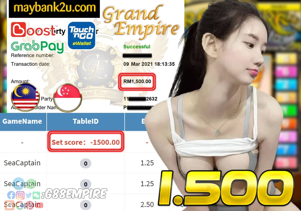 PUSSY888-SEACAPTAIN CUCI RM 1.500!!