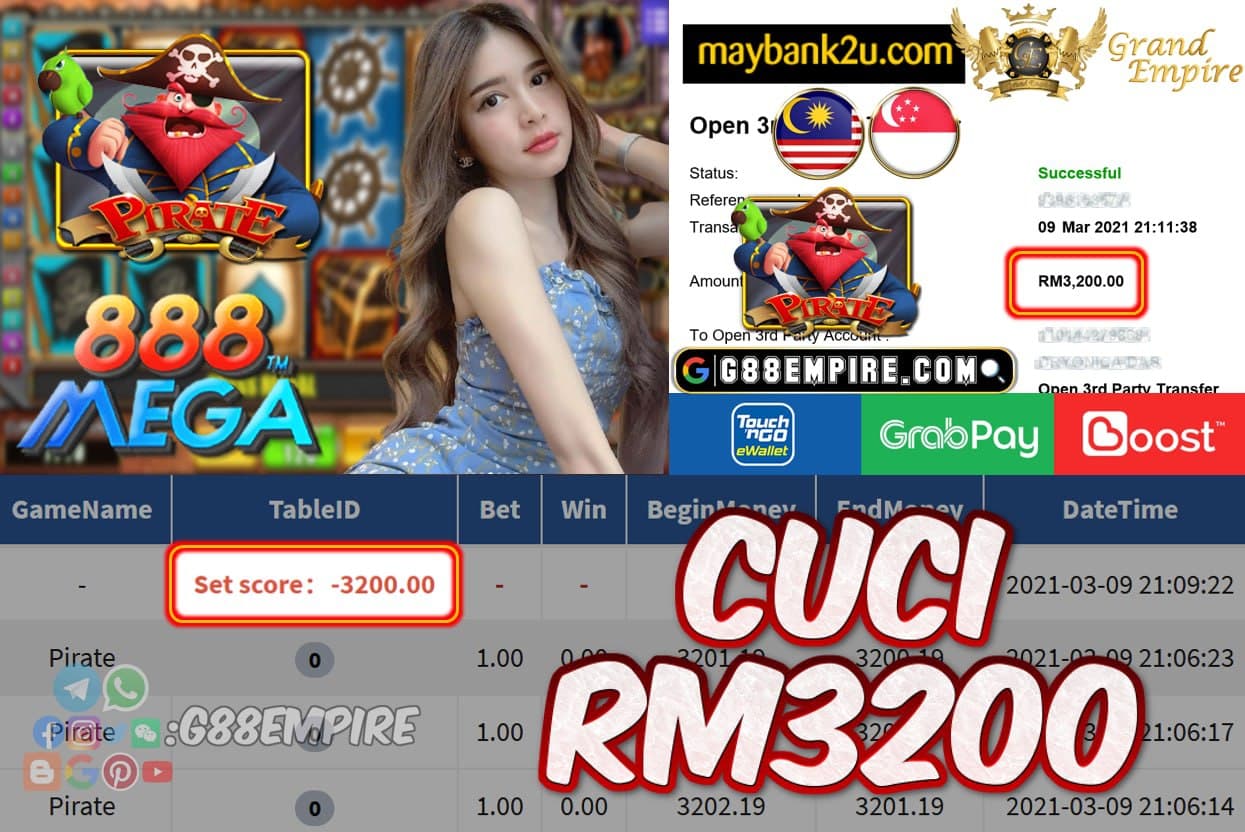 MEGA888 - PIRATE CUCI RM3200 !!!