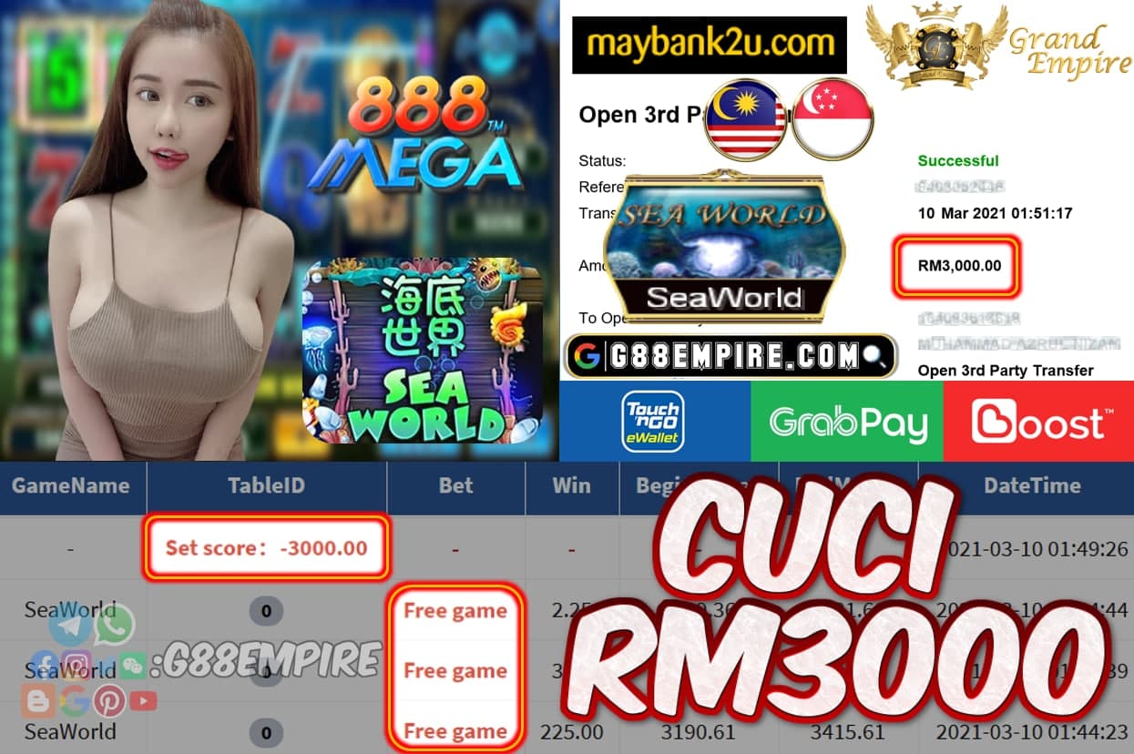 MEGA888 - SEAWORLD  CUCI RM3000!!!