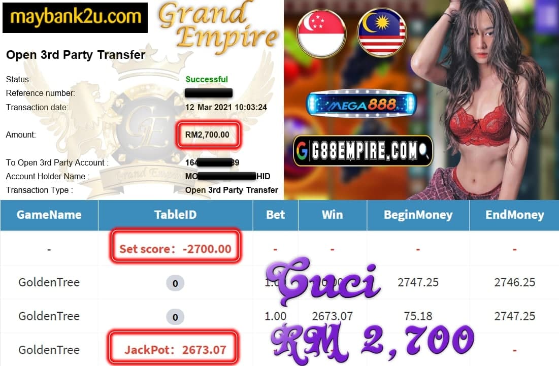 MEGA888-GOLDENTREE CUCI RM2,700!!!