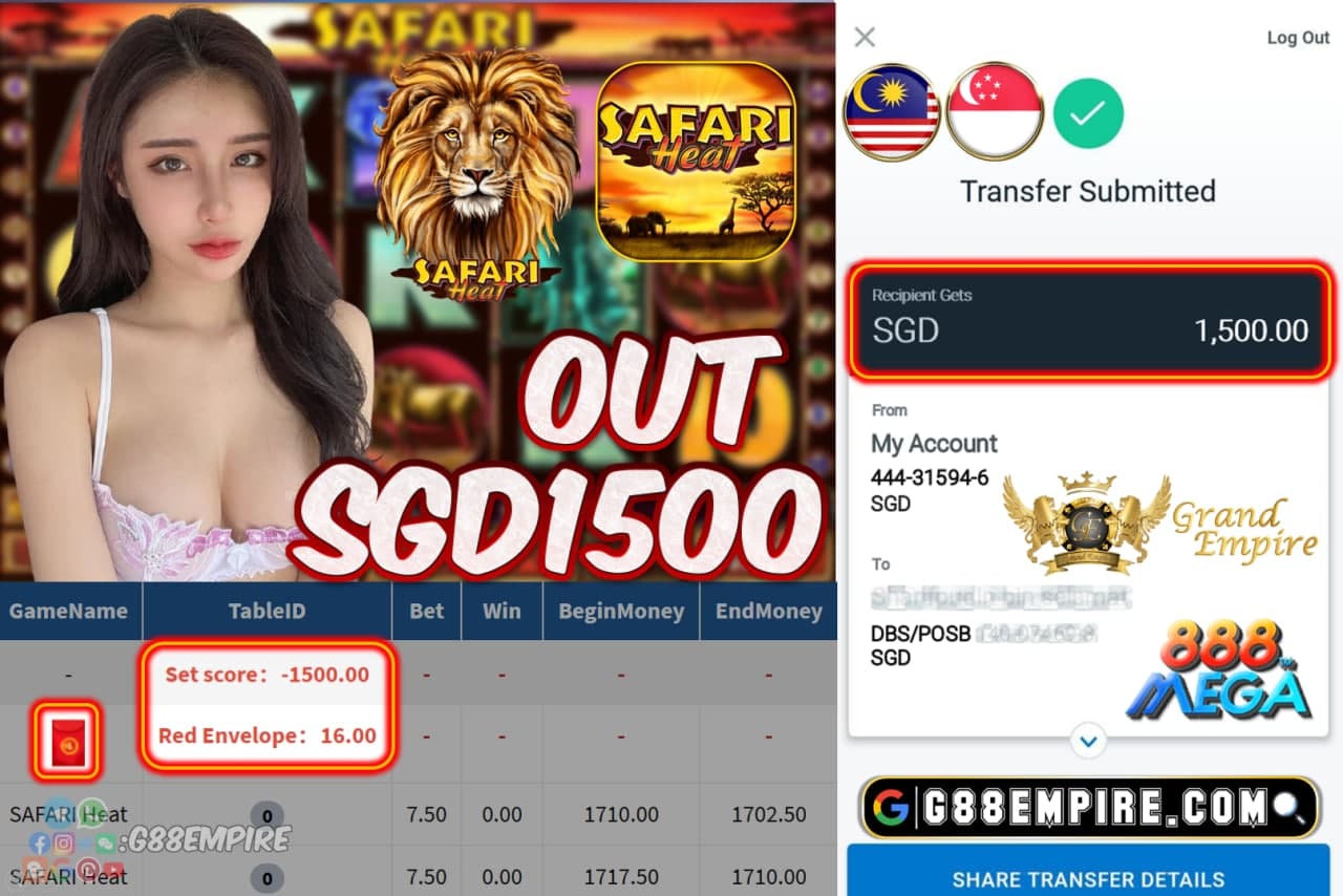 MEGA888 SG - SAFARIHEAT OUT SGD1500!!!