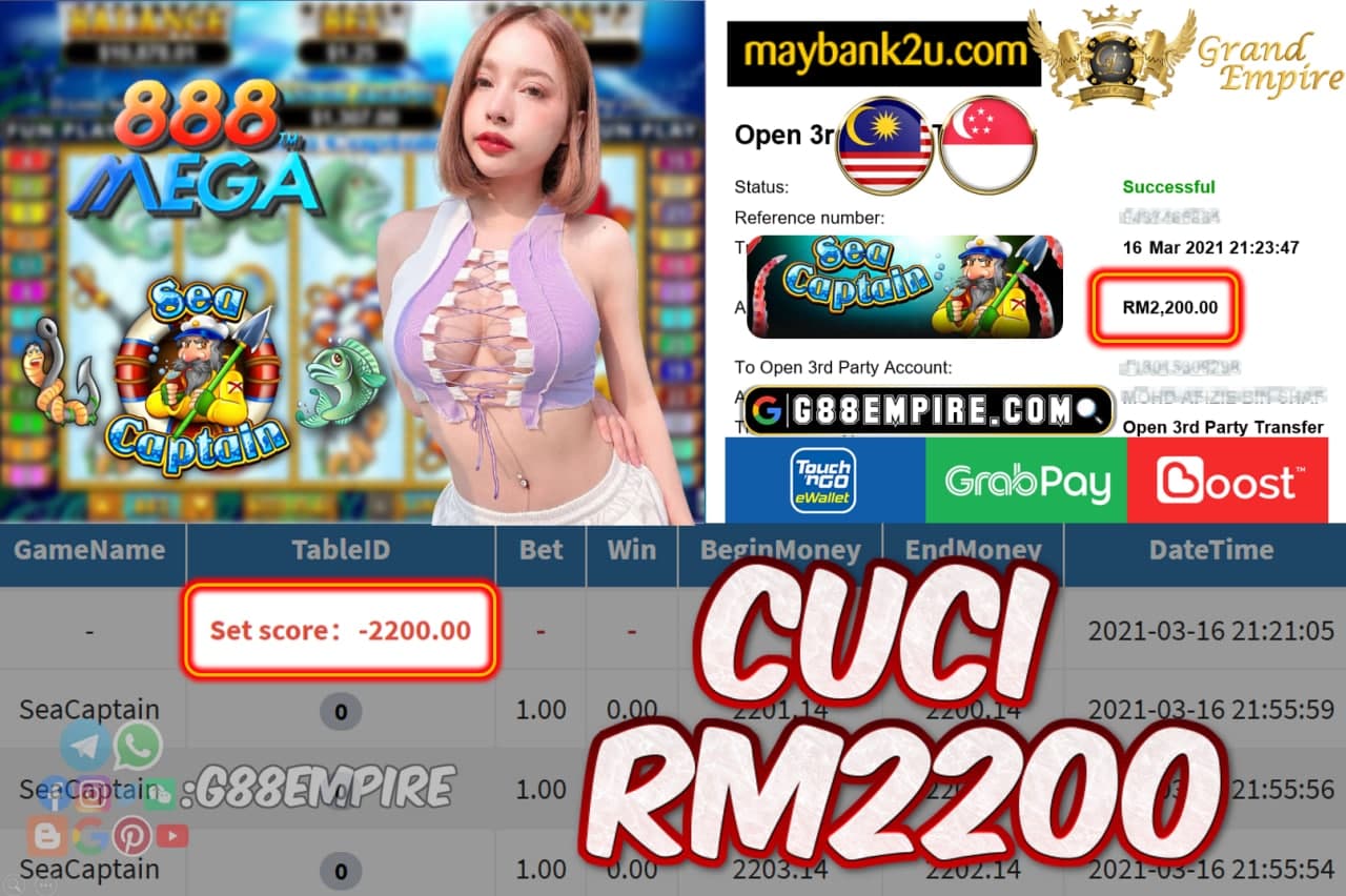 MEGA888 - SEACAPTAIN CUCI RM2200!!!