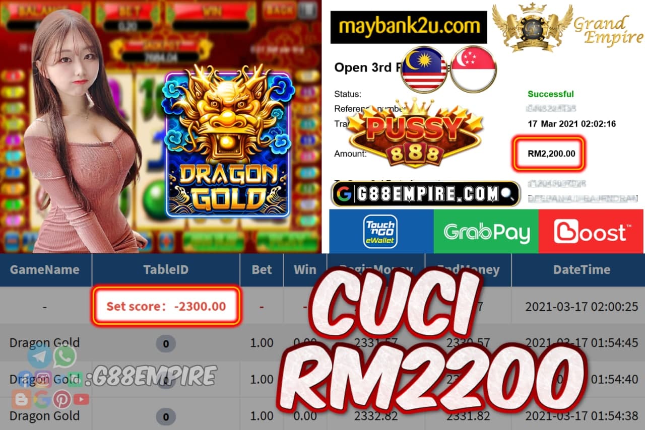 PUSSY888 - DRAGONGOLD CUCI RM2200!!!