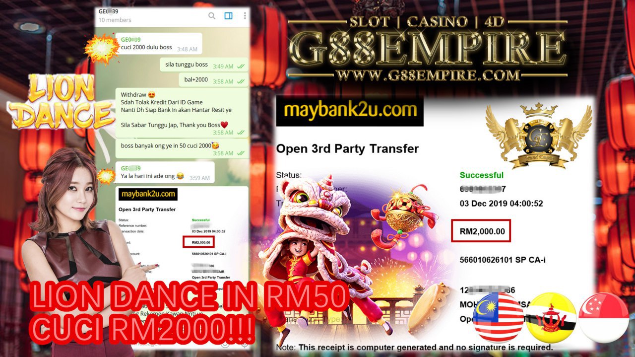 MEMBER MAIN LION DANCE MINTA CUCI RM2,000 !!